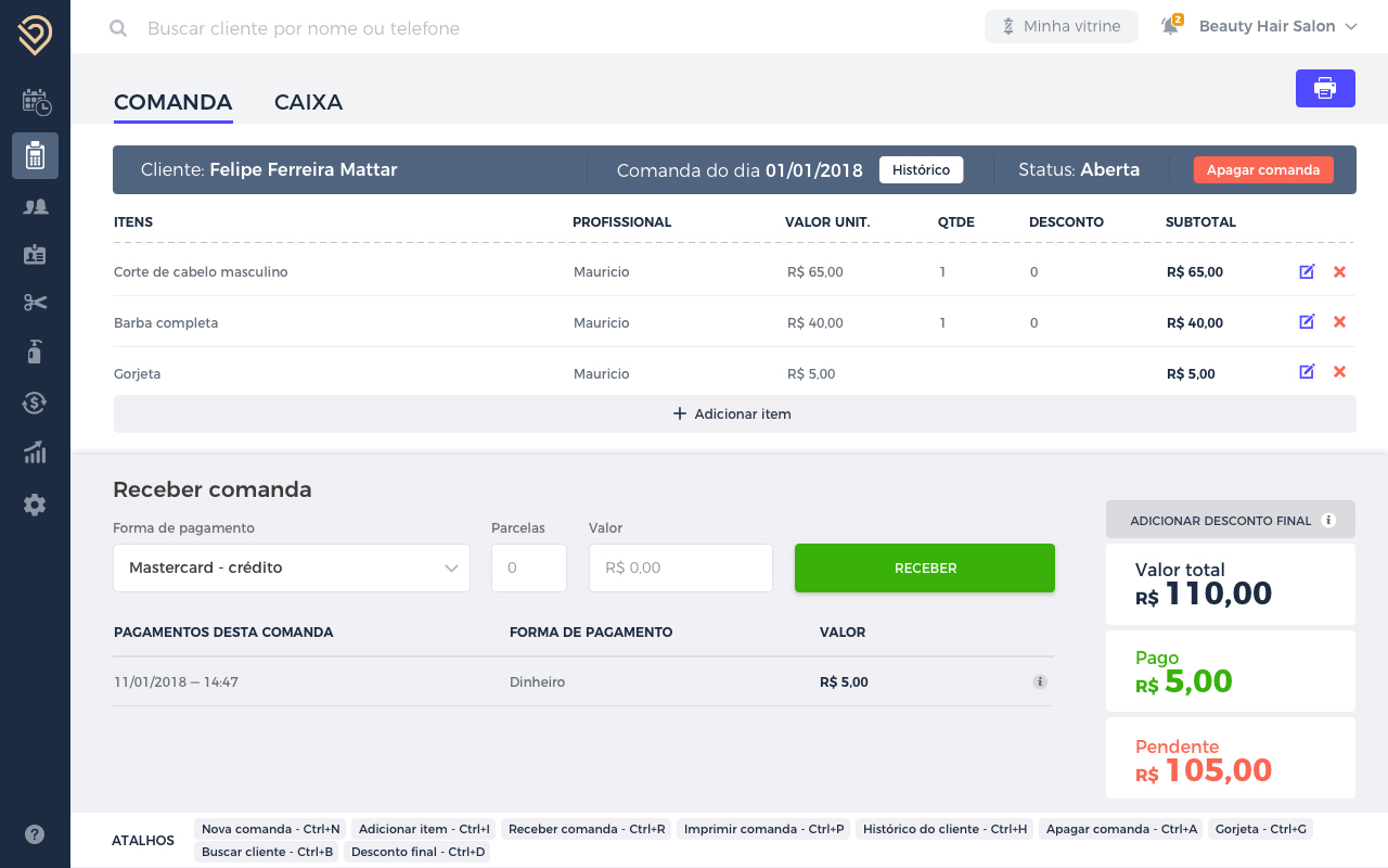 Beauty Date SaaS dashboard - Sales Order